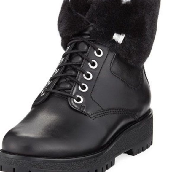 Michael Kors Combat Boots w/Fur - Picture 1 of 5